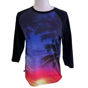 Maxi Milian Sunset/Palm Tree Baseball Tee with Snoop on Back Kids(14-16)